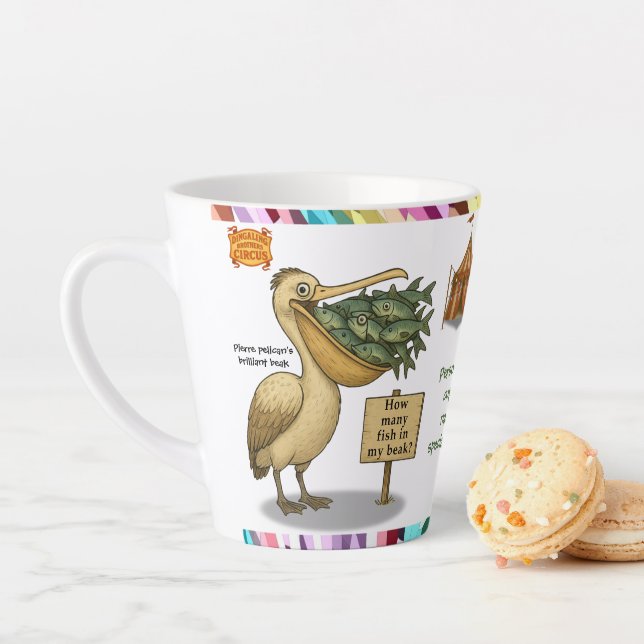 Personalise: Pierre pelican's brilliant beak Latte Mug (In Situ)