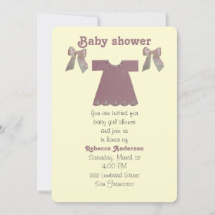 Personalise, Pink baby girl dress Invitation