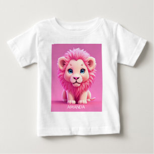 Personalise Pink Baby  Lion T-Shirt