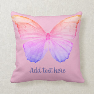 Personalise Pink Butterfly Pillow