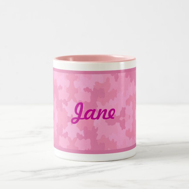 Personalise Pink Camouflage Mug (Center)