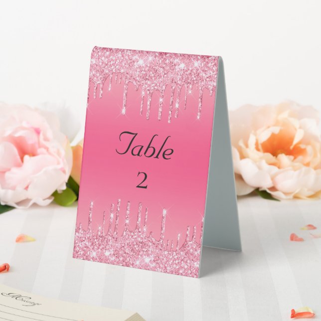 Personalise Pink Dripping Glitter Wedding  (In SItu (Wedding))