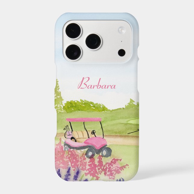 Personalise Pink Golf Cart Golf Course (Back)