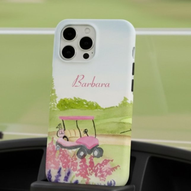 Personalise Pink Golf Cart Golf Course (Creator Uploaded)