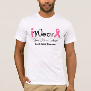 Personalise Pink Ribbon Breast Cancer T-Shirt