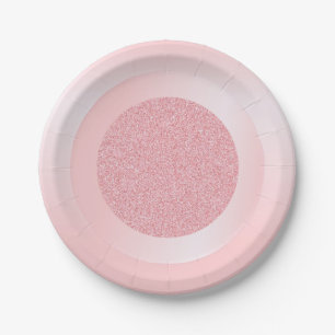 Personalise Pink Rose Gold Glitter Modern Template Paper Plate