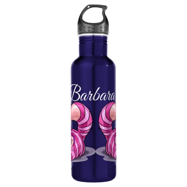 Personalise Pink Smiling Cats Stainless Steel  710 Ml Water Bottle (Front)