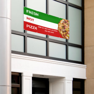 Personalise Pizza Shop Italian Flag Pizza Pic Larg Banner