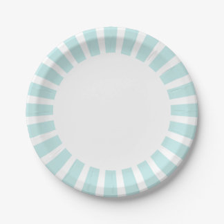 Personalise plate Aqua Blue stripes