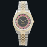 Personalise Poker Player in Pink Watch<br><div class="desc">Las Vegas Poker Chip Styled Watch. ✔NOTE: ONLY CHANGE THE TEMPLATE AREAS NEEDED! 😀 If needed, you can delete all text and start fresh with your own text, colour and font choices using the Zazzle design tool area. 📌If you need further customisation, please click the "Click to Customise further" or...</div>