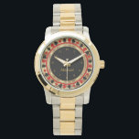 Personalise Poker Player Watch<br><div class="desc">Las Vegas Poker Chip Styled Watch. ✔Note: Not all template areas need changed. 📌If you need further customisation, please click the "Click to Customise further" or "Customise or Edit Design"button and use our design tool to resize, rotate, change text colour, add text and so much more or contact me directly......</div>