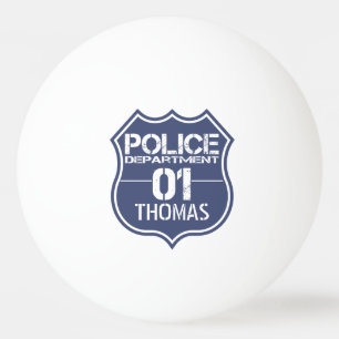 Personalise Police Department Shield 01 - Any Name Ping Pong Ball