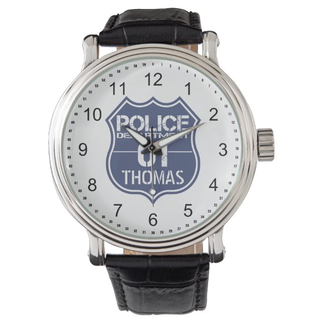 Personalise Police Department Shield 01 - Any Name Watch (Front)