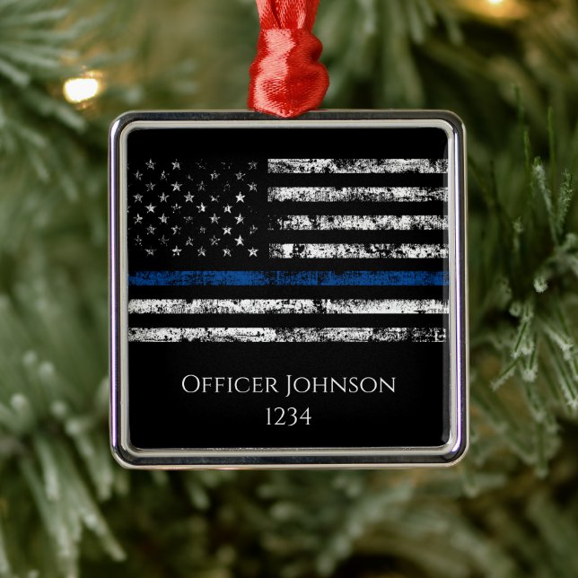 Personalise police officer gift  metal tree decoration (Tree)