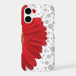 Personalise Polka Dot Red Daisy
