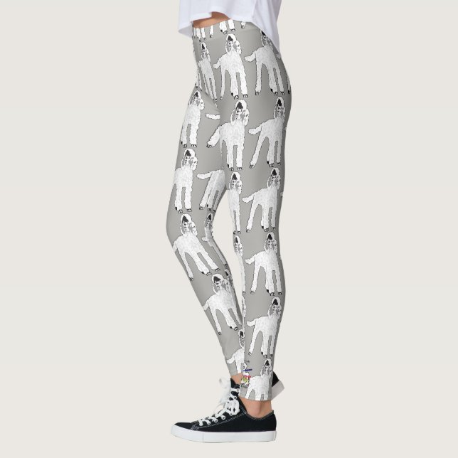 Personalise Poodle Yoga Workout Leggings (Left)