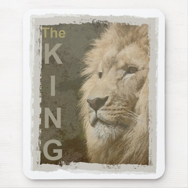 Personalise Pop Art Picture Lion Head Template Mouse Mat (Front)