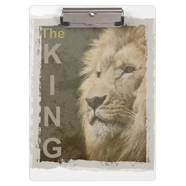 Personalise Pop Art Picture Lion Head The King Clipboard (Front)