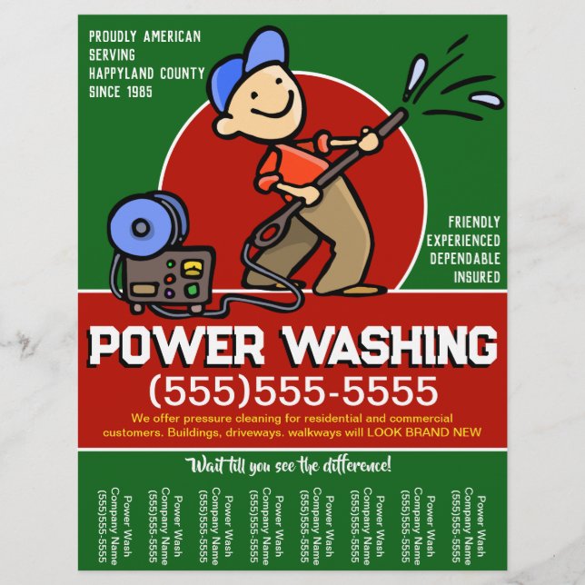 Personalise! Power Washing Pressure Cleaning Promo Flyer (Front)