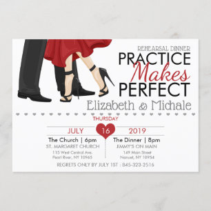 Personalise Practice Make Perfect Rehearsal Dinner Invitation