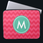 Personalise Preppy Chevron in Pink Monogram Laptop Sleeve<br><div class="desc">Express yourself with this monogrammed laptop sleeve featuring a preppy chevron pattern in shades of pink. Personalise it by replacing the placeholder text. For more options such as to change the font and it's size click the "Customise it" button. *Please note that the Zazzle Watermark that appears in the zoom...</div>