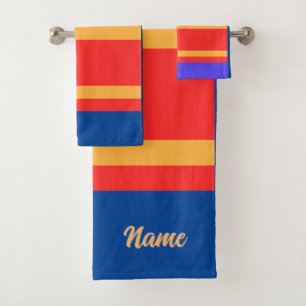 Personalise Primary Colours For Kids Bath Towel Set
