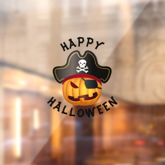 Personalise Pumpkin Pirate Window Cling