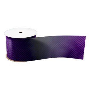 Personalise Purple black carbon fibre patterned Satin Ribbon