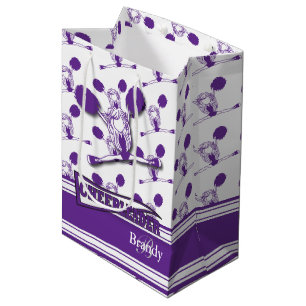 Personalise Purple Cheerleader Medium Gift Bag