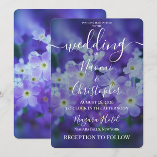 Personalise: Purple Dream Flowers Wedding Invitation