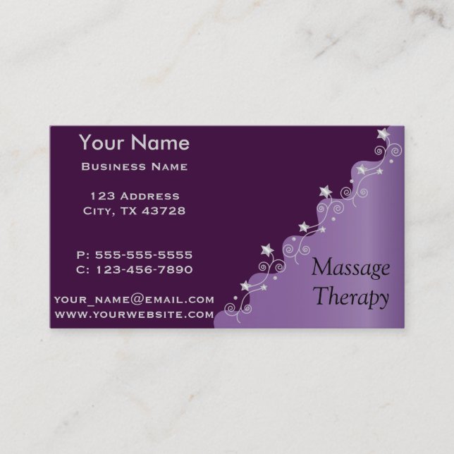 Personalise Purple Elegance Business Card (Front)