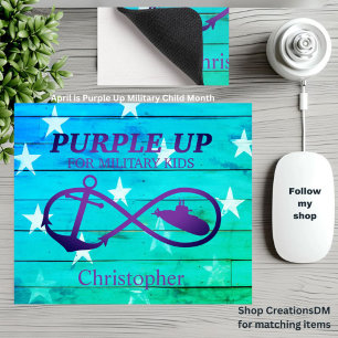 Personalise Purple Up for Military Kids Submarine Mouse Mat