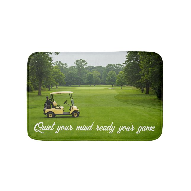 Personalise Quiet Your Mind Golf Design Bath Mat (Front)