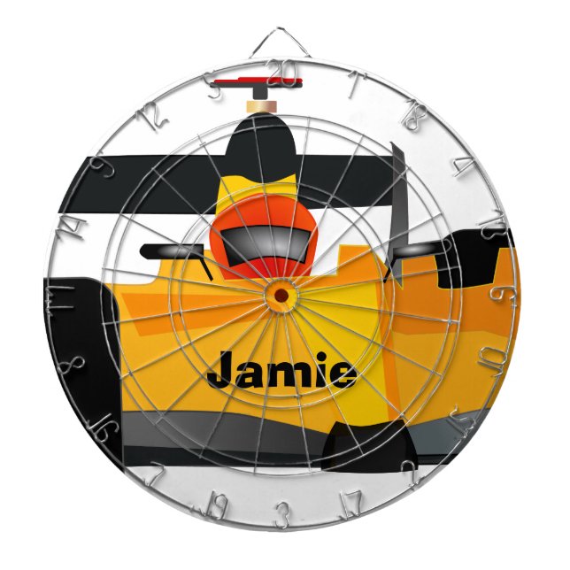 Personalise Race Car Birthday Party Gifts Dartboard (Front)