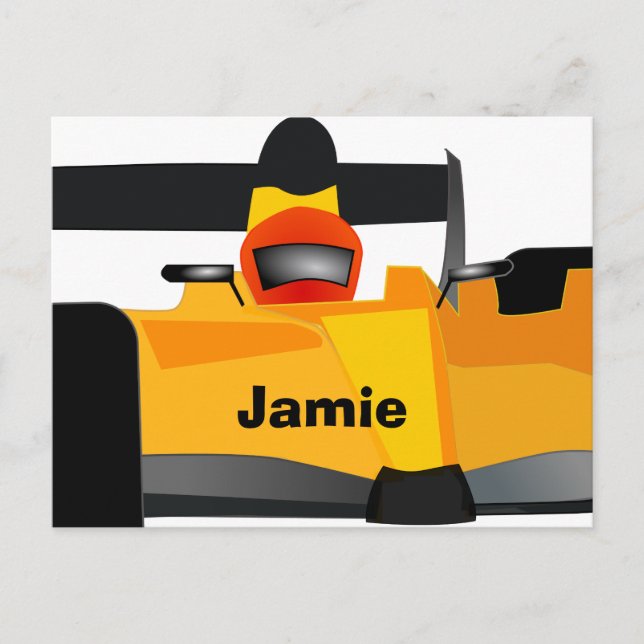 Personalise Race Car Birthday Party Gifts Invitation Postcard (Front)