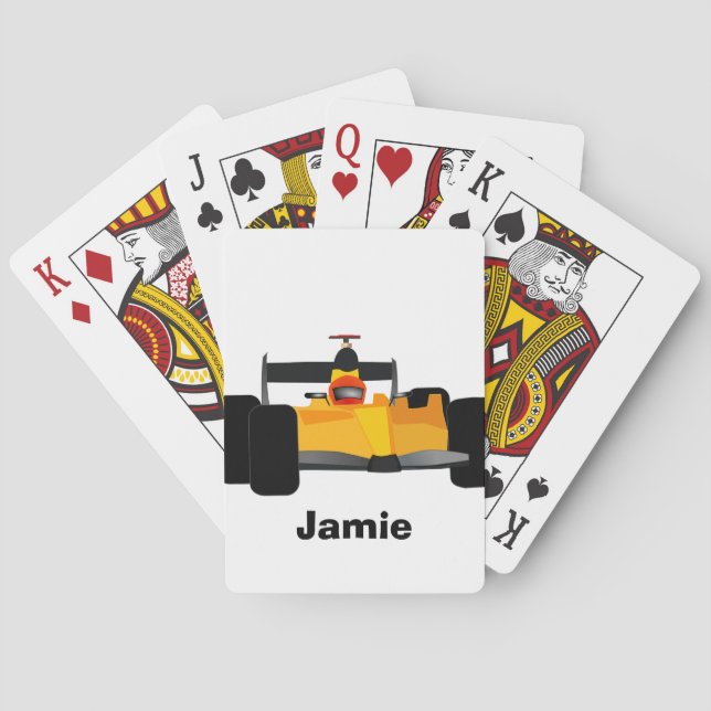 Personalise Race Car Birthday Party Gifts Playing Cards (Back)