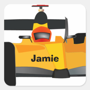 Personalise Race Car Birthday Party Gifts Square Sticker