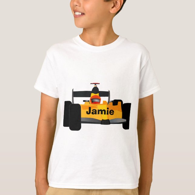 Personalise Race Car Birthday Party Gifts T-Shirt (Front)