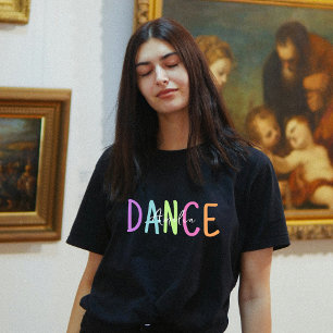 Personalise Rainbow Colour Dance Lover Black T-Shirt
