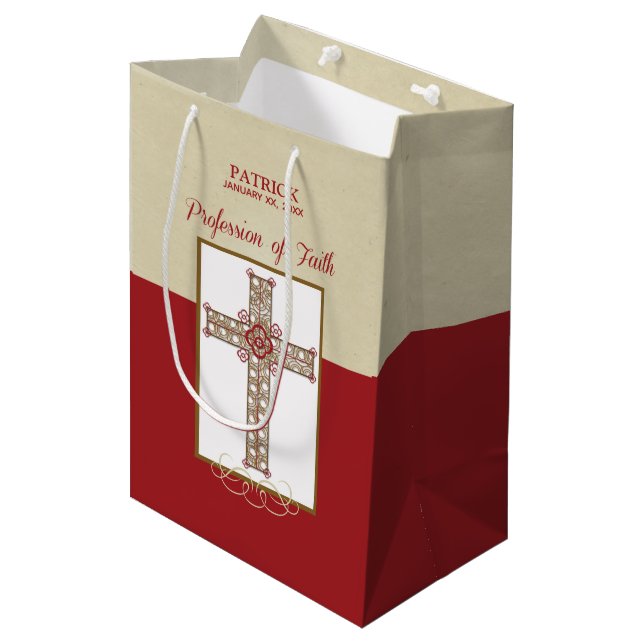 Personalise, RCIA Blessings on Profession of Faith Medium Gift Bag (Front Angled)