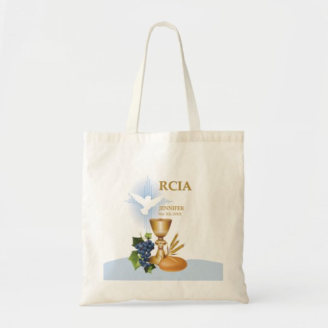 Personalise, RCIA Congrats Catholic Sacrament Tote Bag (Front)