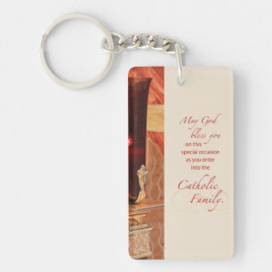 Personalise, RCIA Congratulations, Catholic, Red Key Ring
