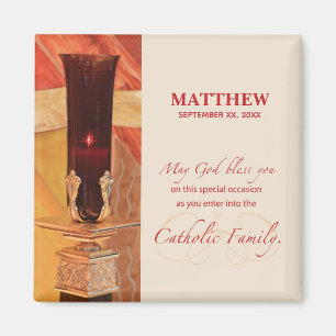 Personalise, RCIA Congratulations, Catholic, Red Magnet