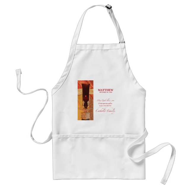 Personalise, RCIA Congratulations, Catholic, Red Standard Apron (Front)