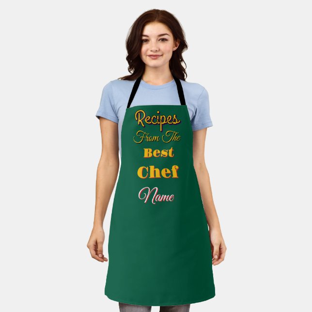 Personalise Recipes From The Best Chef Green  Apron (Worn)