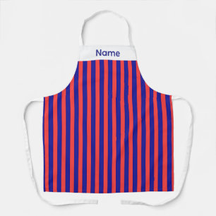 Personalise Red And Blue Stripes Apron