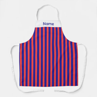 Personalise Red And Blue Stripes Apron