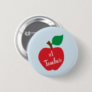 Personalise Red Apple Teacher Gift #1 Teacher Pin
