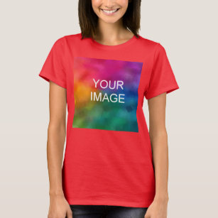 Personalise Red Colour Template Add Photo Image T-Shirt