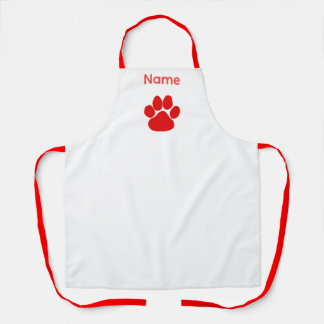 Personalise Red Paws Logo Apron